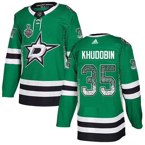 Adidas Men Dallas Stars #35 Anton Khudobin Green Home Authentic Drift Fashion 2020 Stanley Cup Final Stitched NHL Jersey->dallas stars->NHL Jersey